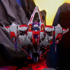 Transformers Legacy Starscream articulated head, arms, and legs enable dynamic poses.