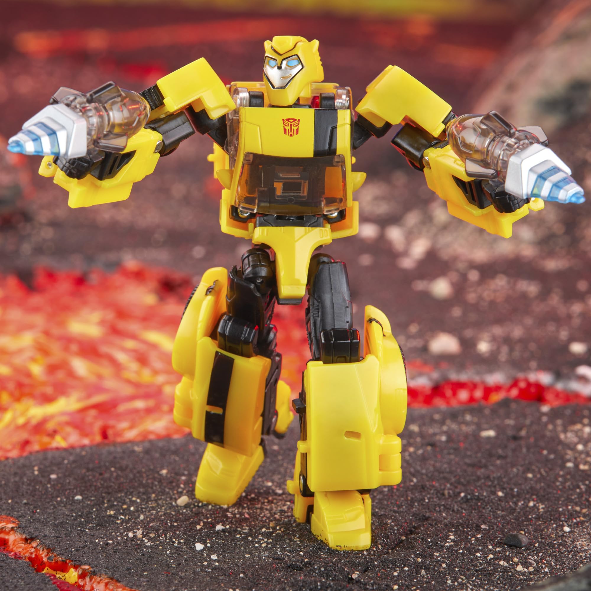 Articulated Bumblebee figure with movable head, arms, and legs for flexible posing.