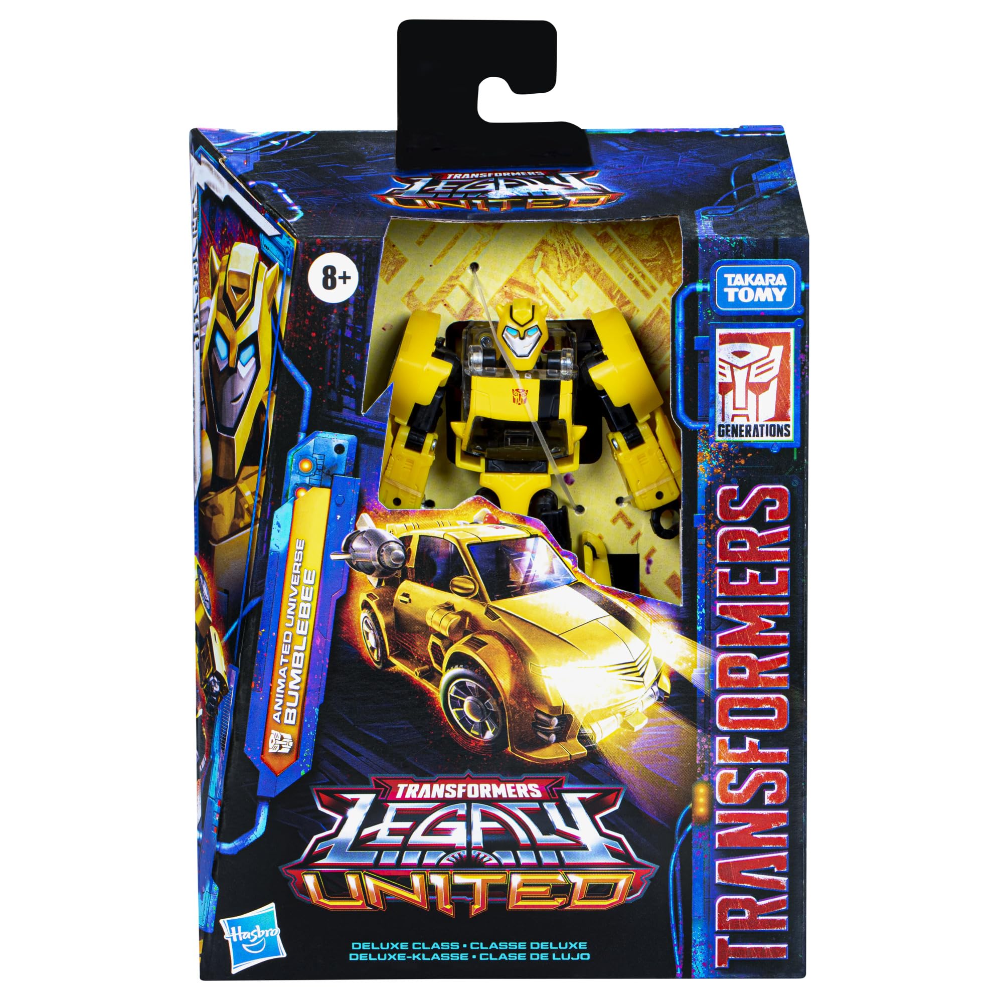 Transformers Legacy United Bumblebee car mode, compact mini vehicle for display.