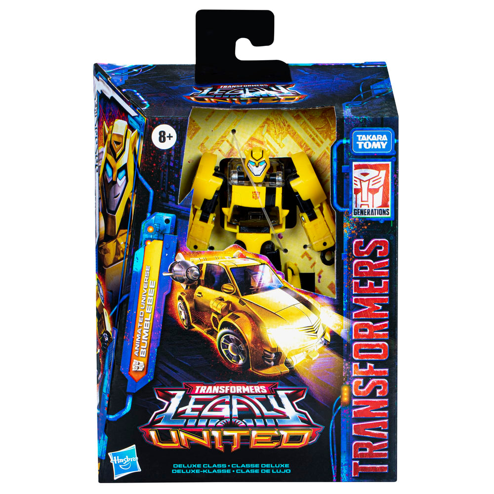 Transformers Legacy United Bumblebee car mode, compact mini vehicle for display.