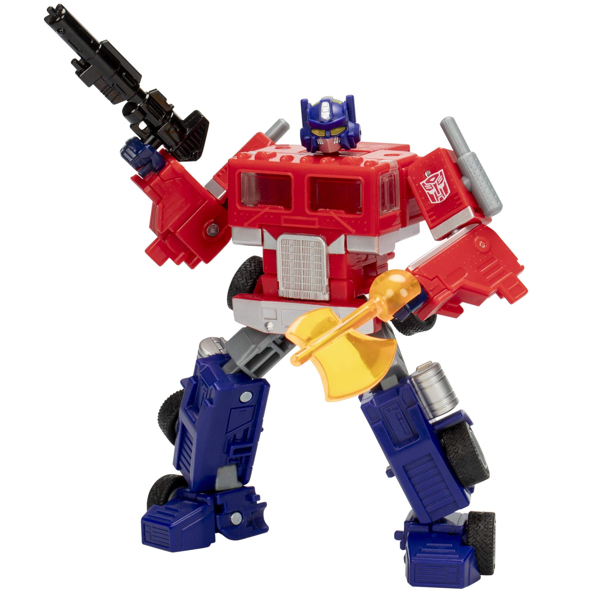 Transformers Legacy United Deluxe Optimus Prime robot mode with articulated head for dynamic poses.