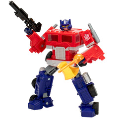 Transformers Legacy United Deluxe Optimus Prime robot mode with articulated head for dynamic poses.