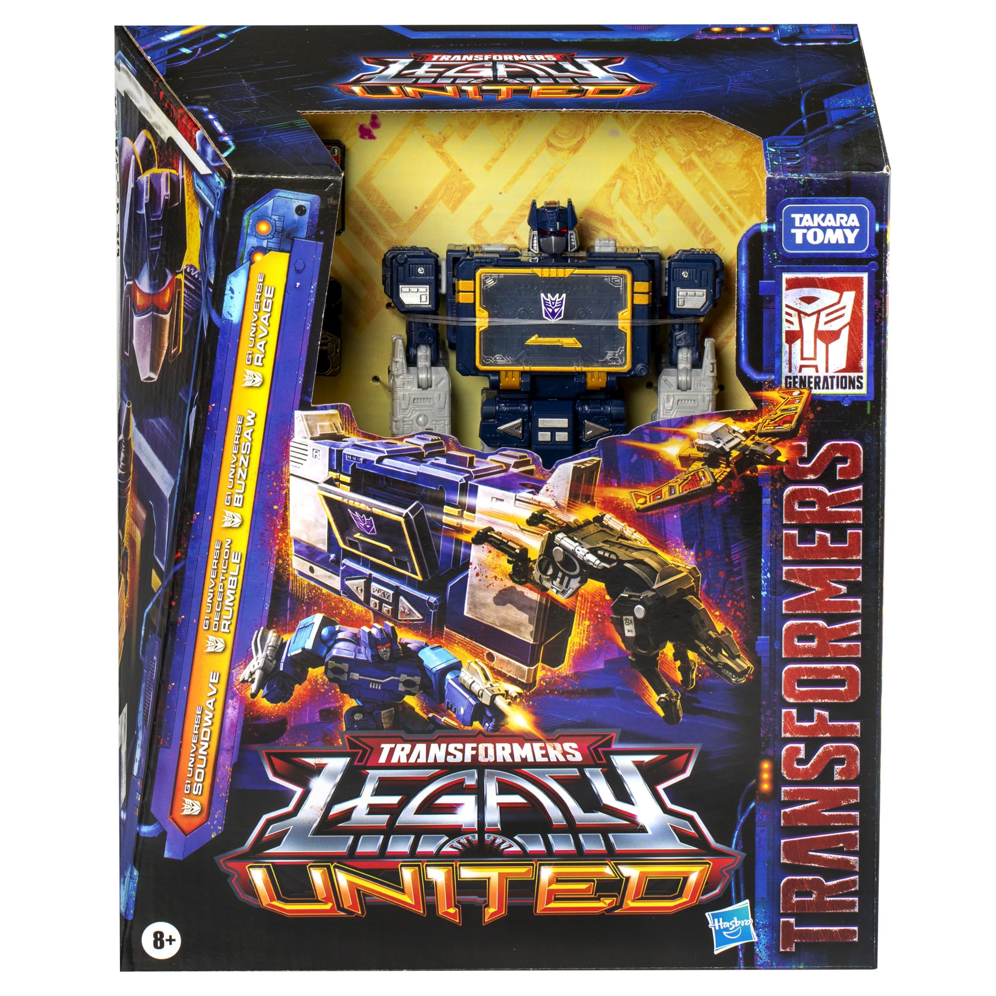 Transformers Legacy Soundwave Rumble cassette included for nostalgic conversion sequences.