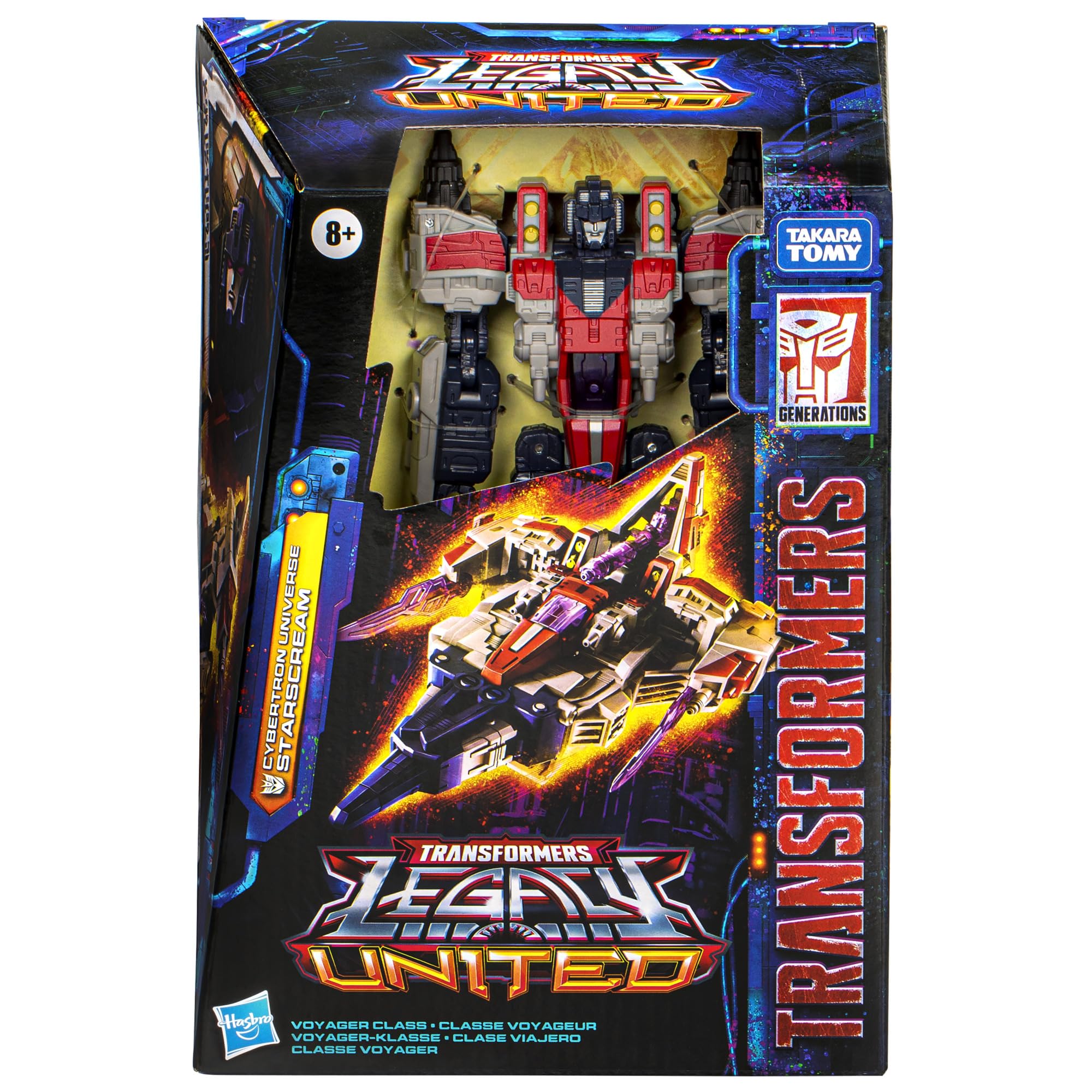 Transformers Legacy United Starscream jet mode with Vertex blades for dynamic aerial display.