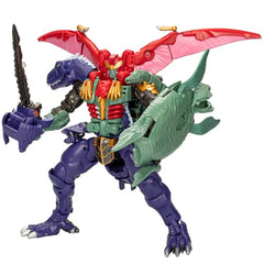 Transformers Magmatron dinosaur forms Skysaurus, Landsaurus, and Seasaurus for imaginative play.