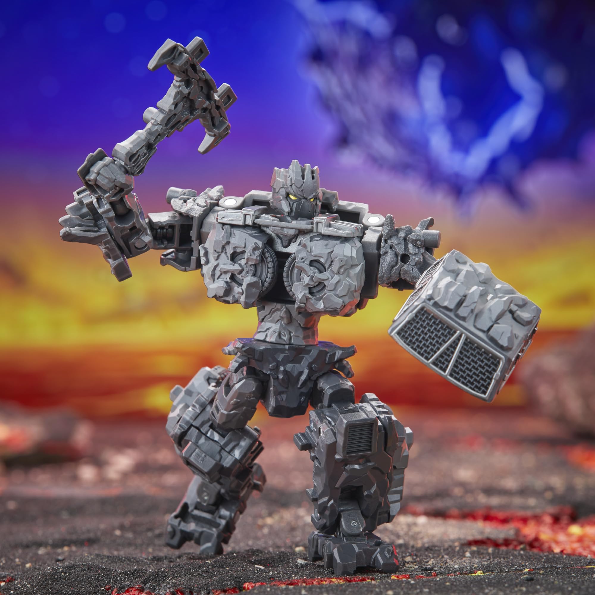 Transformers Magneous packaging highlights rock axe and shield accessories.
