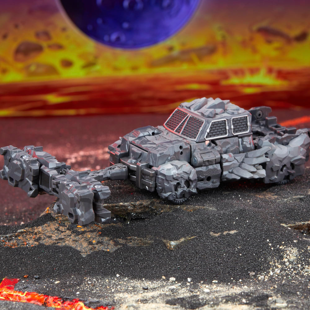 Transformers Magneous rock texture detail enhances collectible appeal.