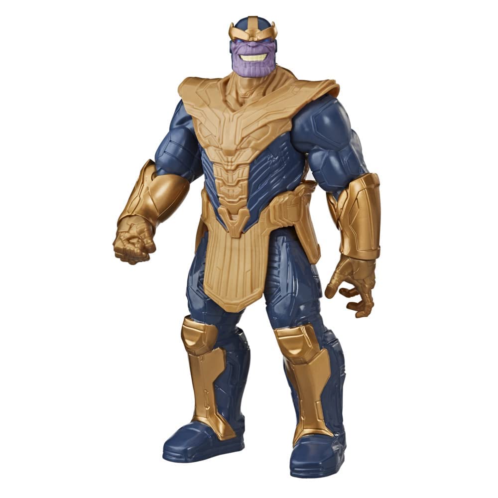 Transformers Marvel Avengers Thanos 30-cm action figure in a dynamic pose for imaginative battles.
