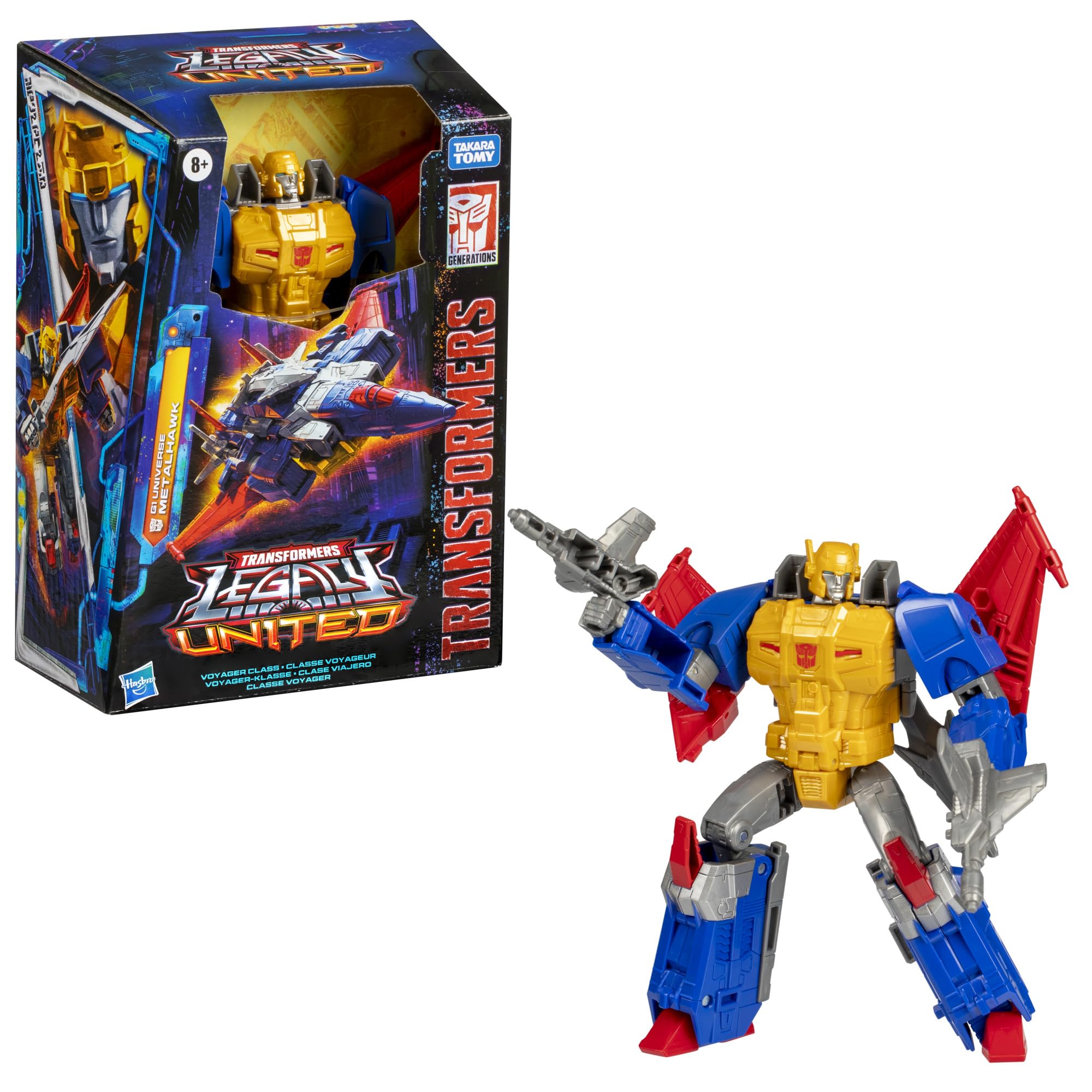 Transformers Legacy United Metalhawk displayed in a collectible lineup