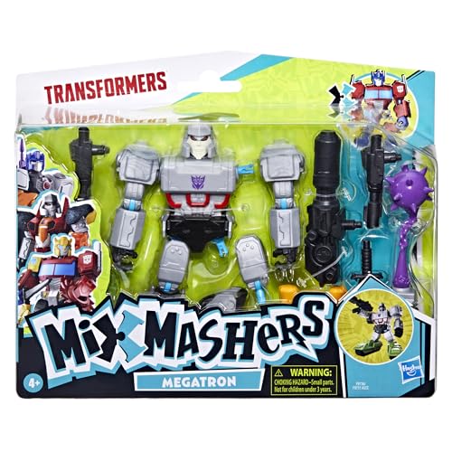 Transformers MixMashers Megatron black blasters enable quick mashups during imaginative battles.