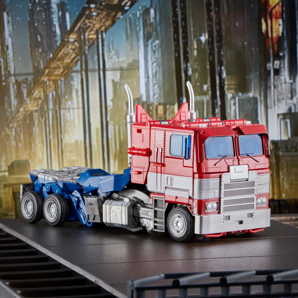 Transformers MPM12 Optimus Prime 50+ articulation points enable dynamic posing.