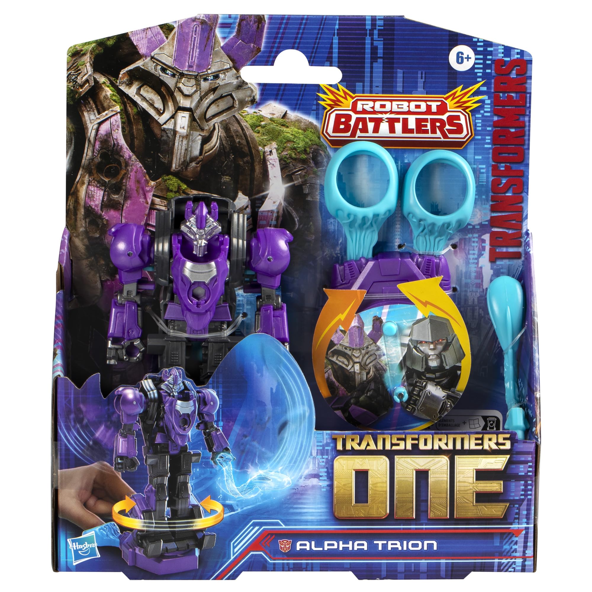 Transformers One Alpha Trion battle base with action slots for dynamic play.