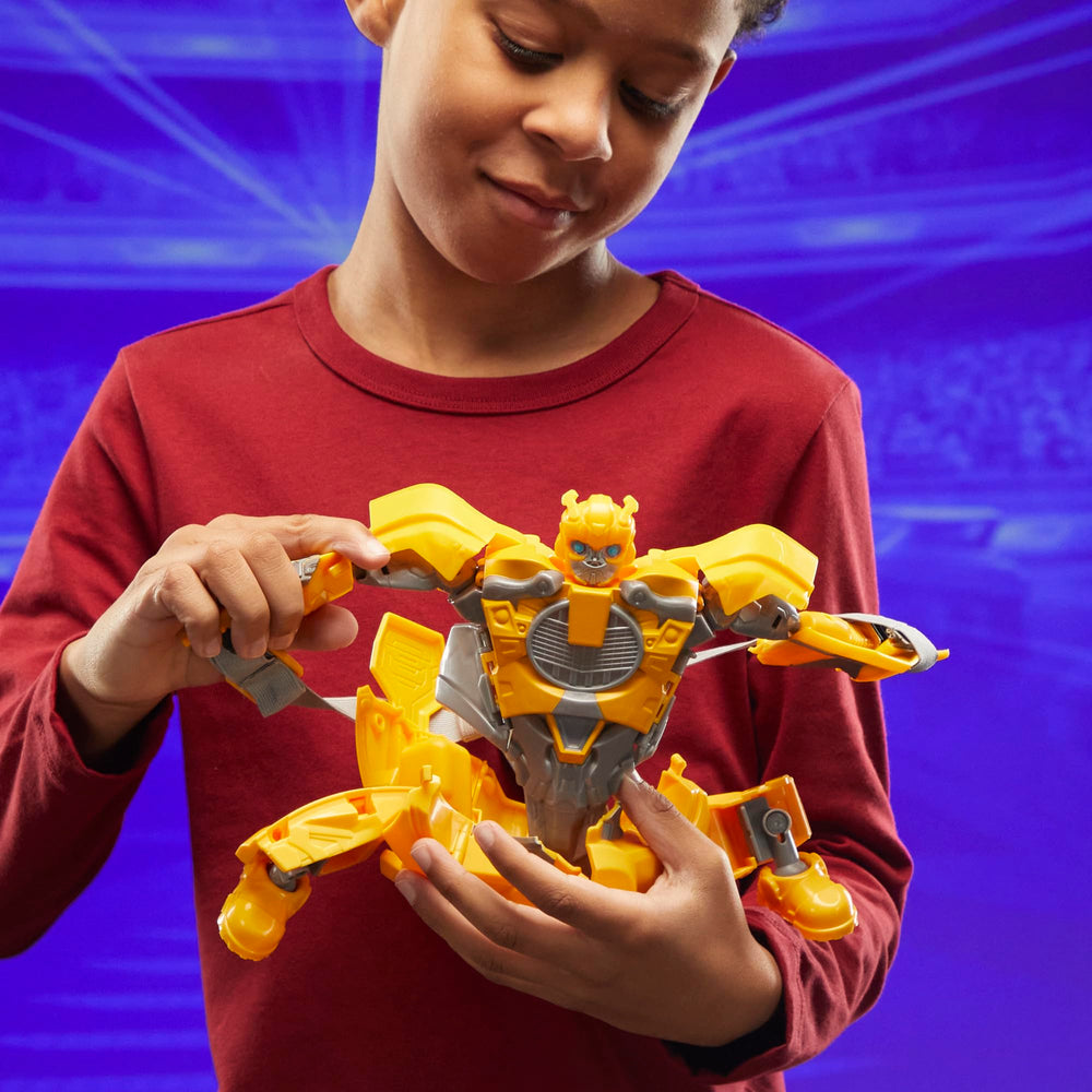 Transformers One Bumblebee B-127 movie inspired design for collectibility.