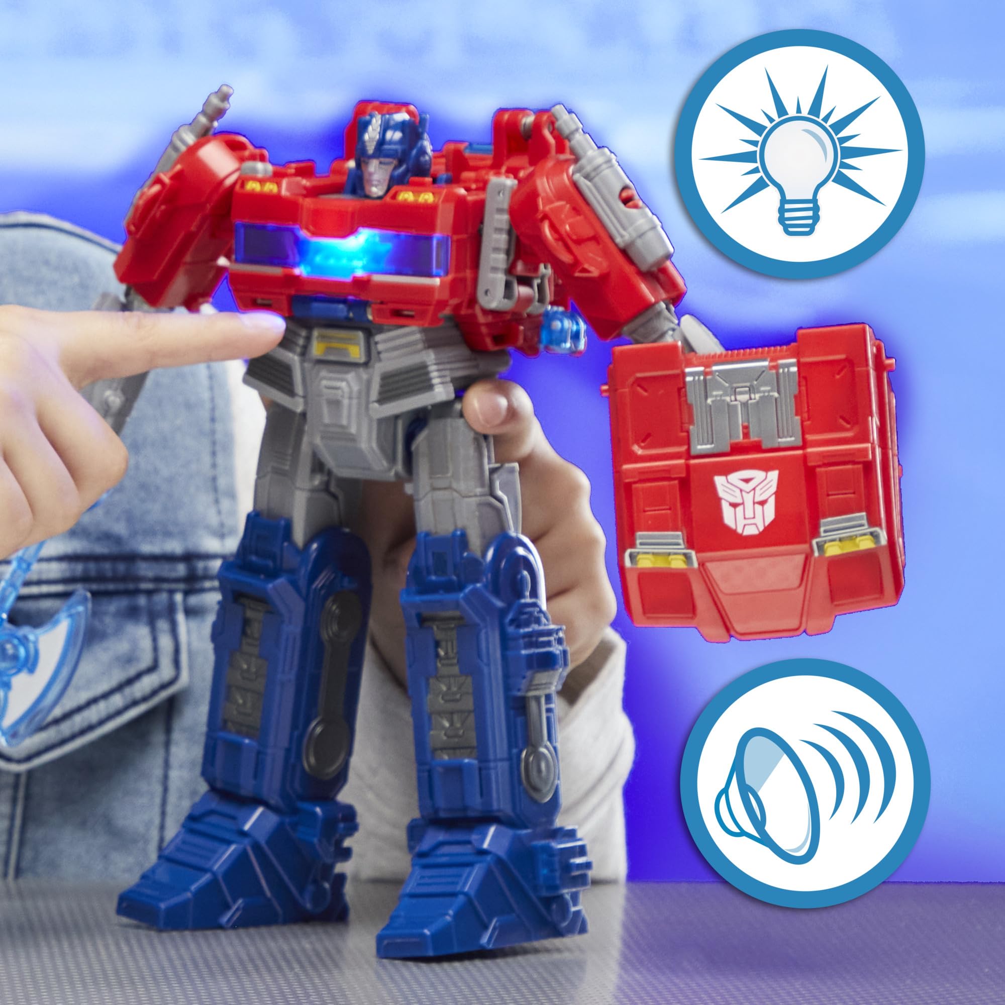 Transformers One Power Flip battle armor engages automatically during transformation.