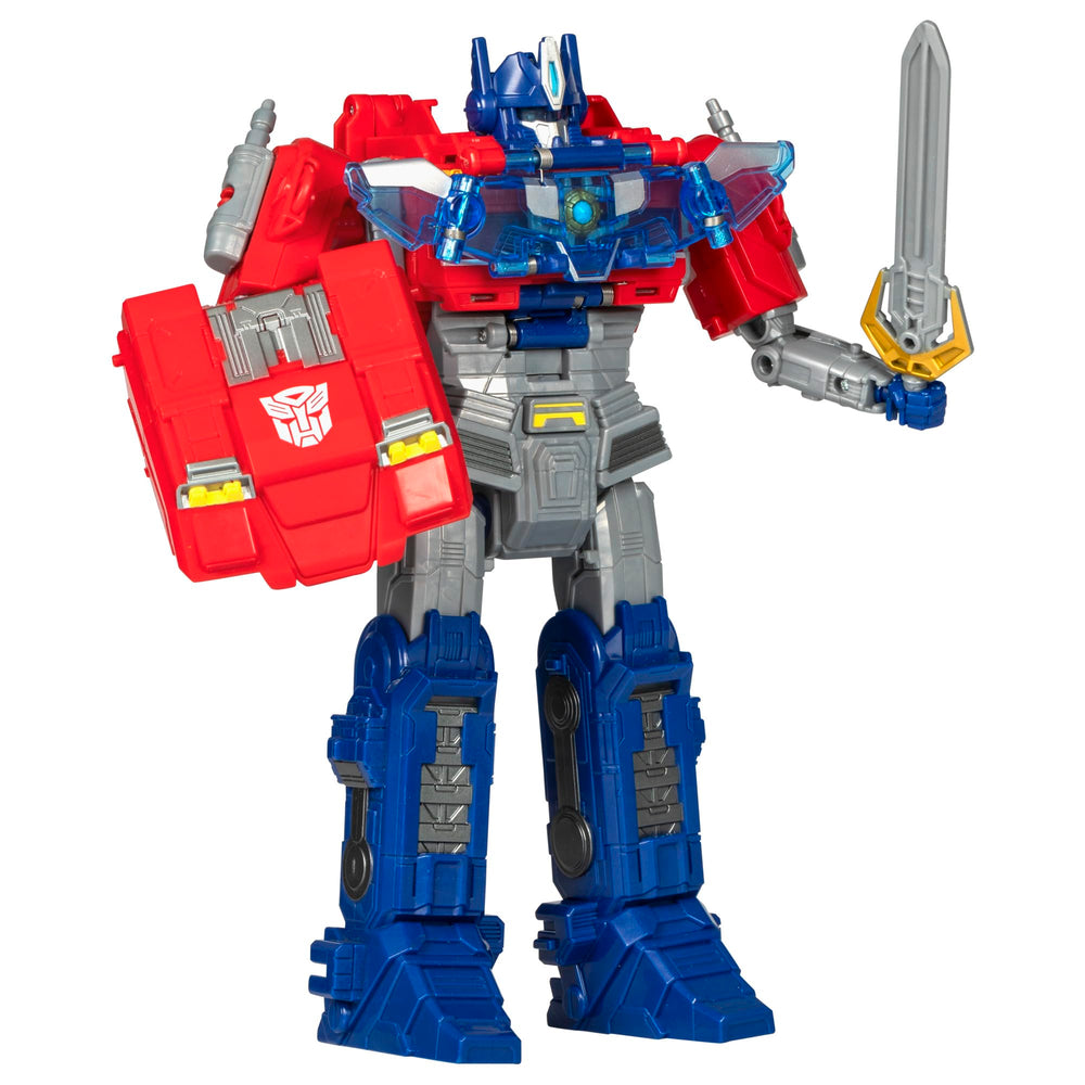 Transformers One Power Flip Optimus Prime Orion Pax figure in classic origin pose for play.