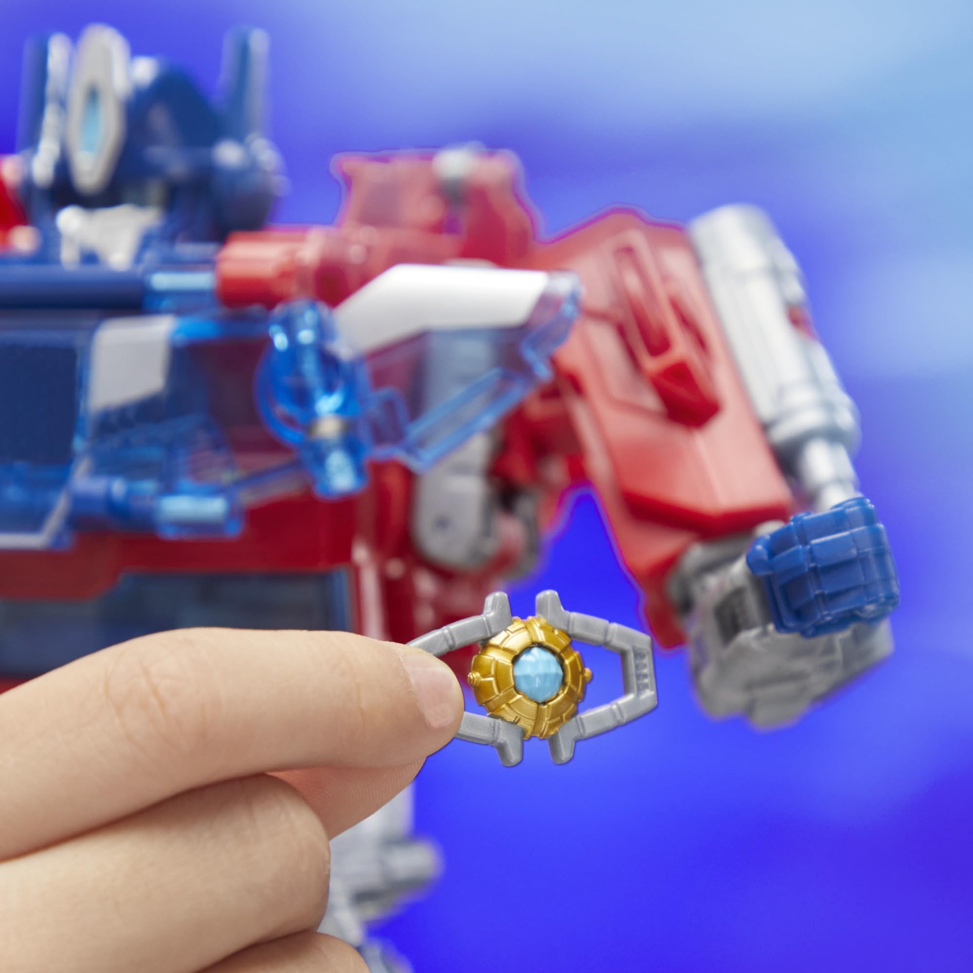 Transformers One Power Flip shield and Matrix of Leadership complete the gear.