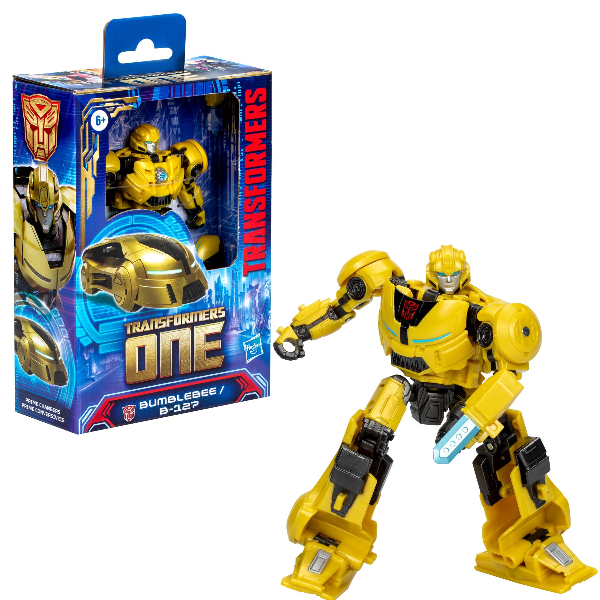 Transformers One Bumblebee B-127 robot figure ready for action and play