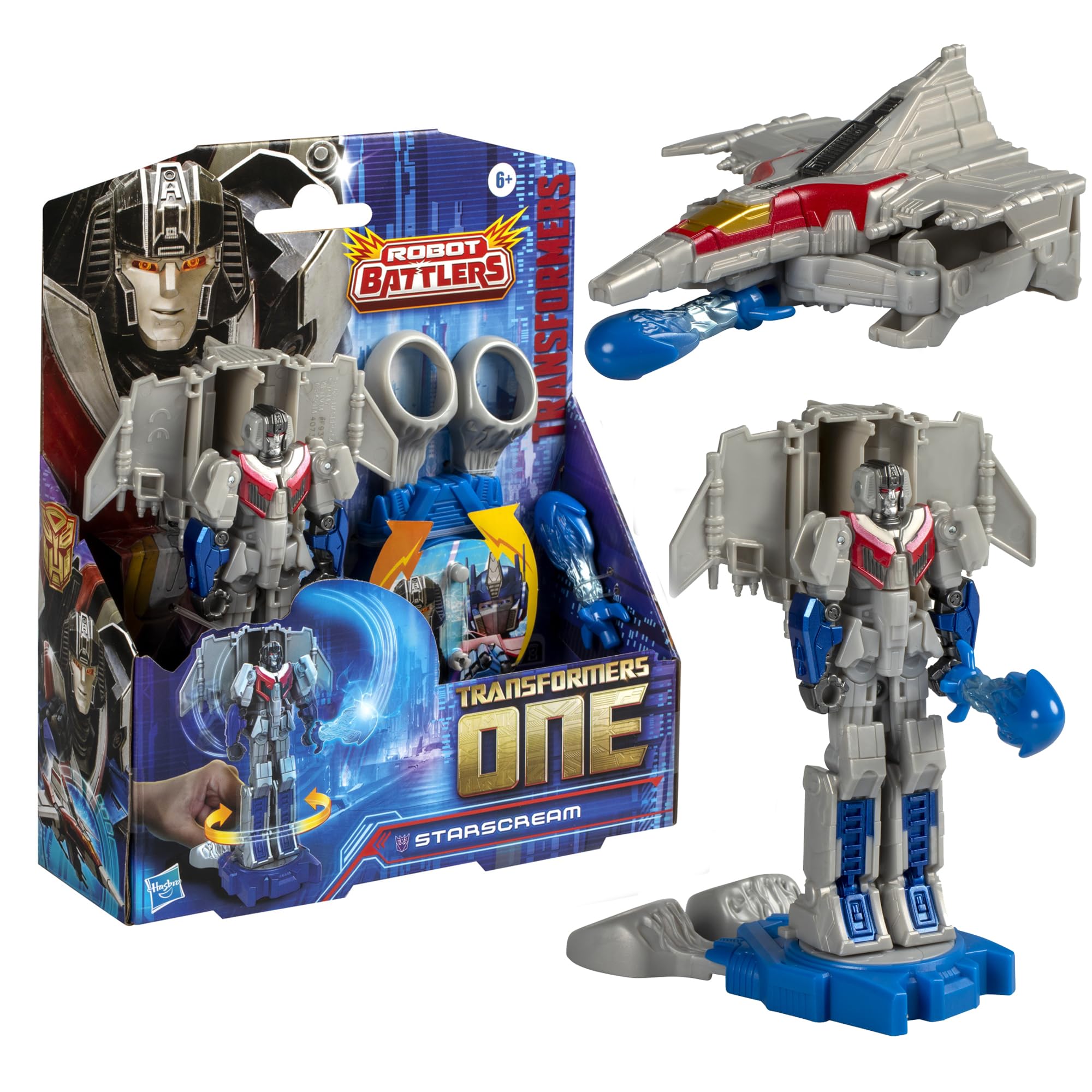 Transformers One Starscream robot mode with articulated limbs for dynamic poses.