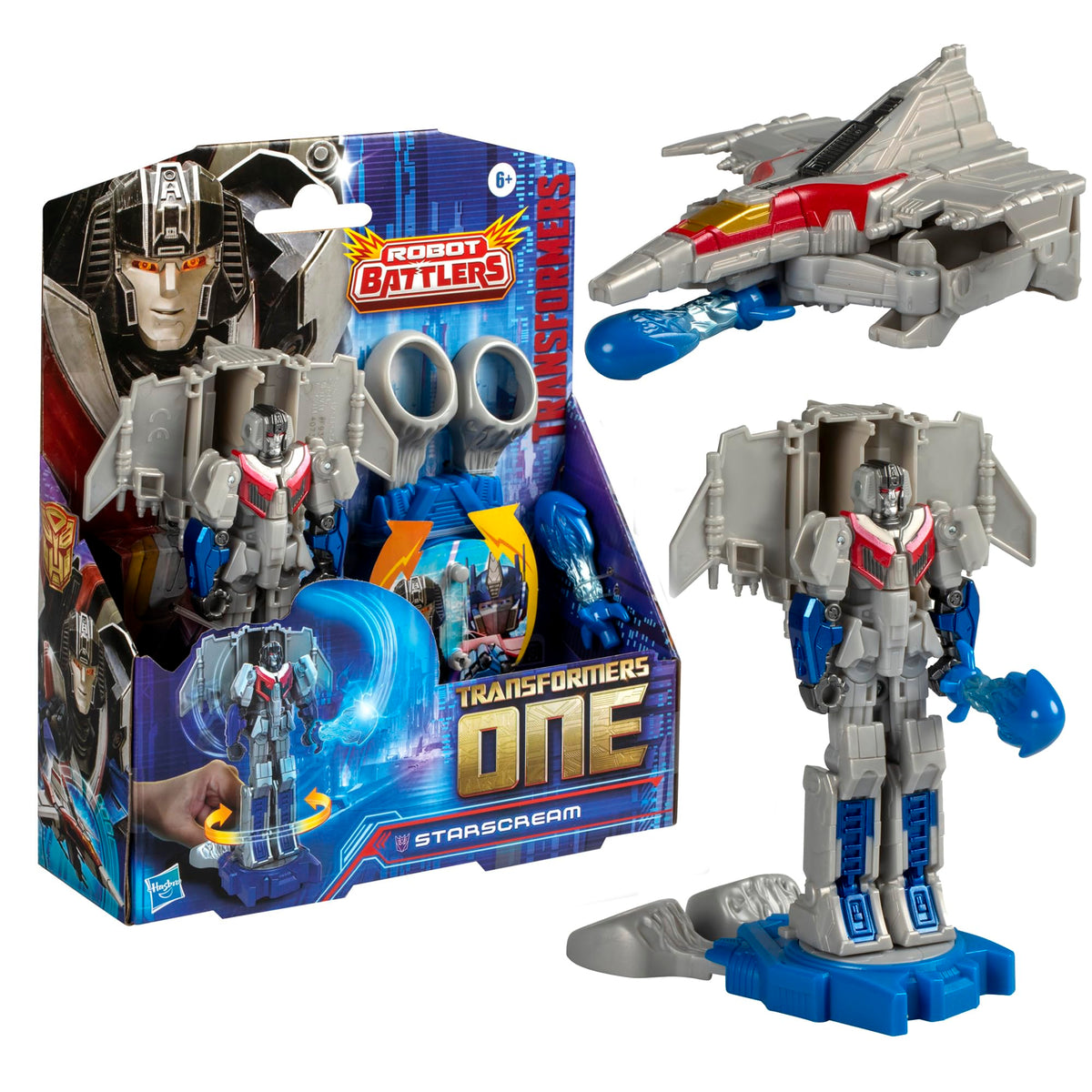 Transformers One Starscream robot mode with articulated limbs for dynamic poses.