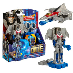 Transformers One Starscream robot mode with articulated limbs for dynamic poses.