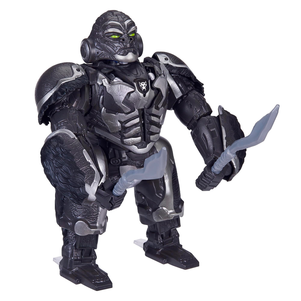 Transformers Optimus Primal animatronic front view with vivid lights