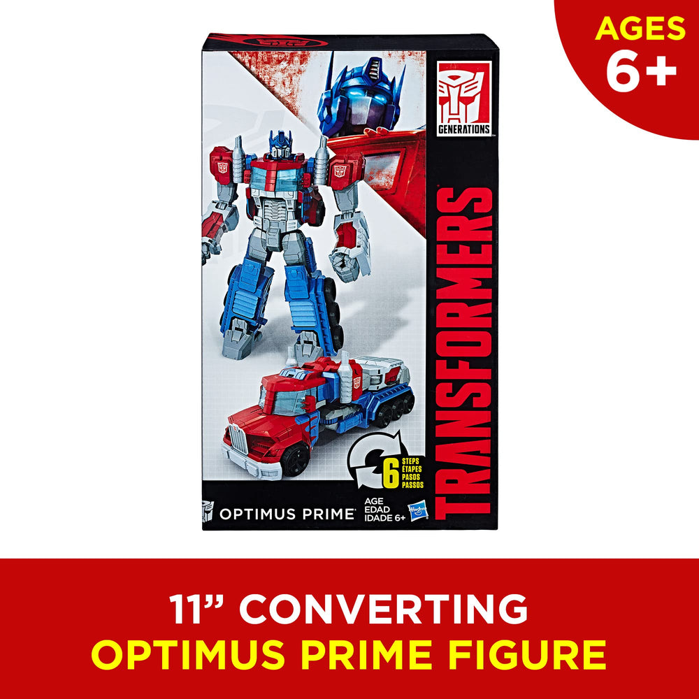 Optimus Prime 11-inch figure offers a classic Autobot centerpiece on display.