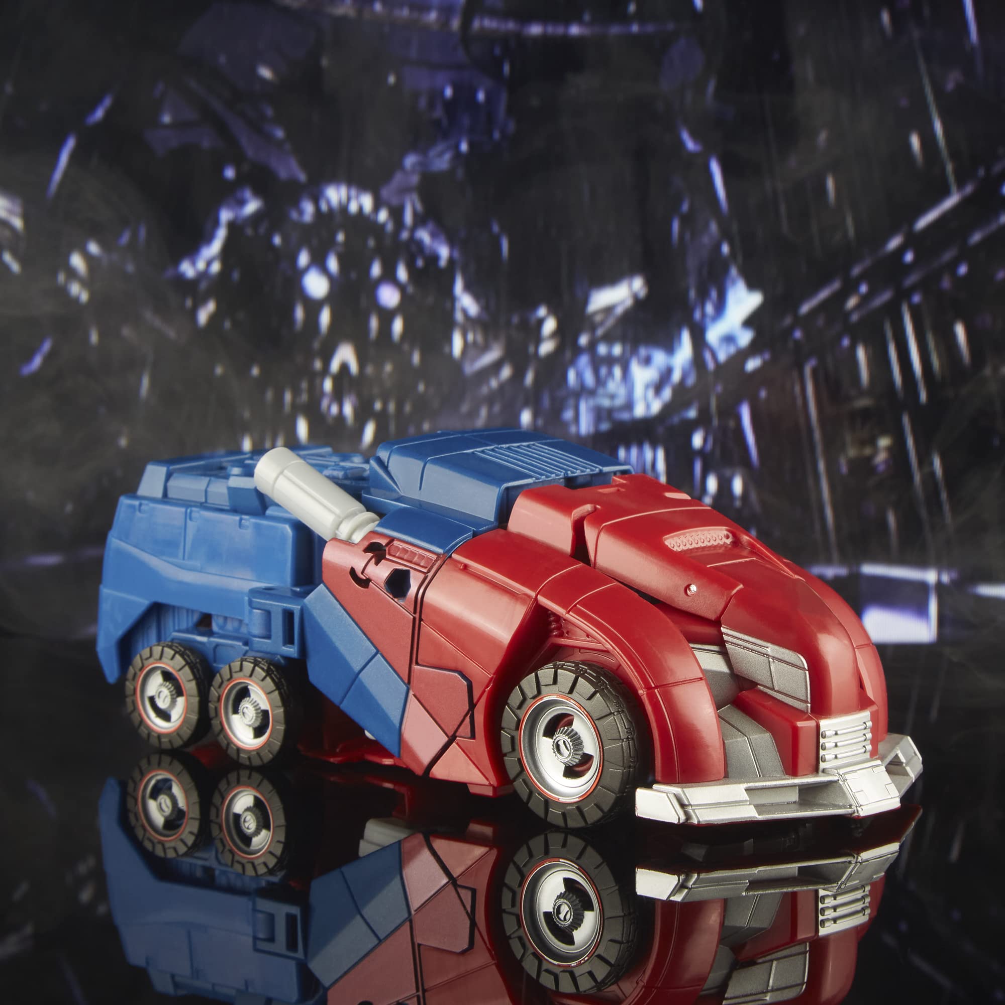 Transformers Optimus Prime Gamer Edition in truck mode for display and storytelling.