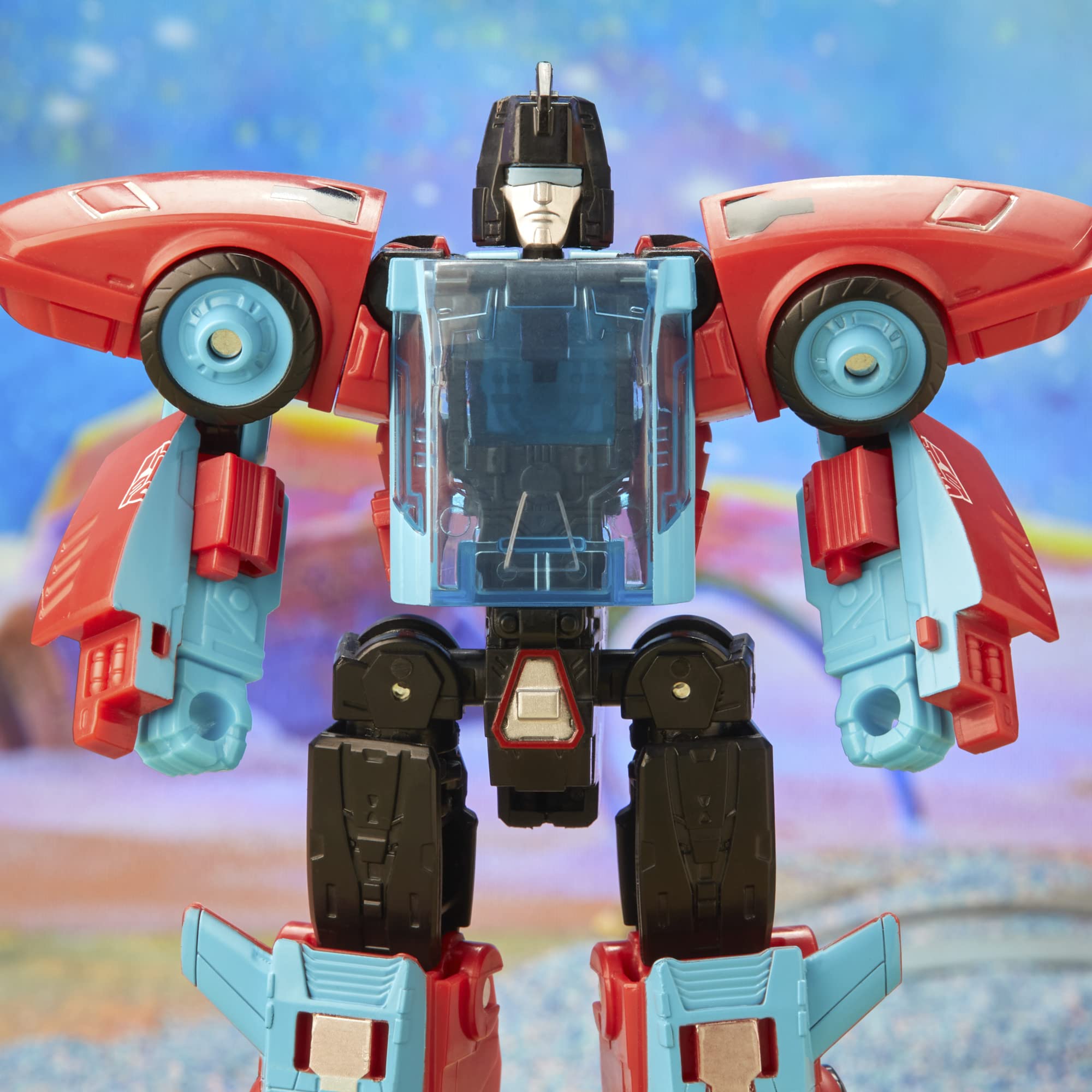 Transformers Legacy packaging artwork with bold branding and characters