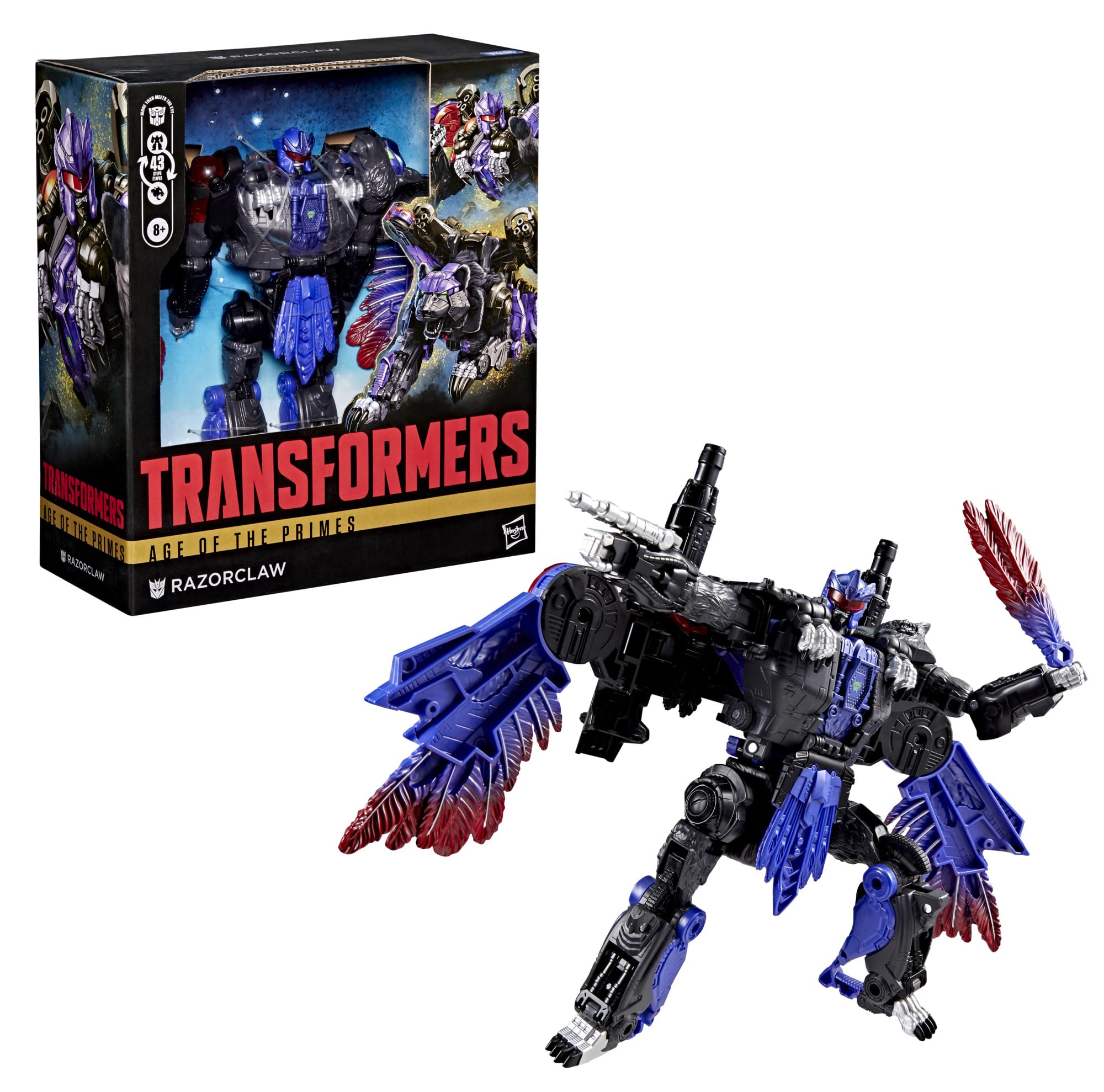 Transformers Razorclaw accessories including blasters for action