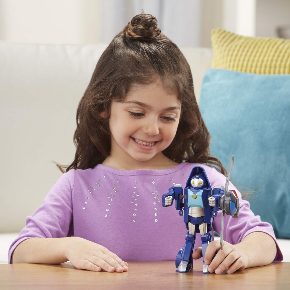 Unboxing packaging image showing ready-to-play Rescue Bots toy