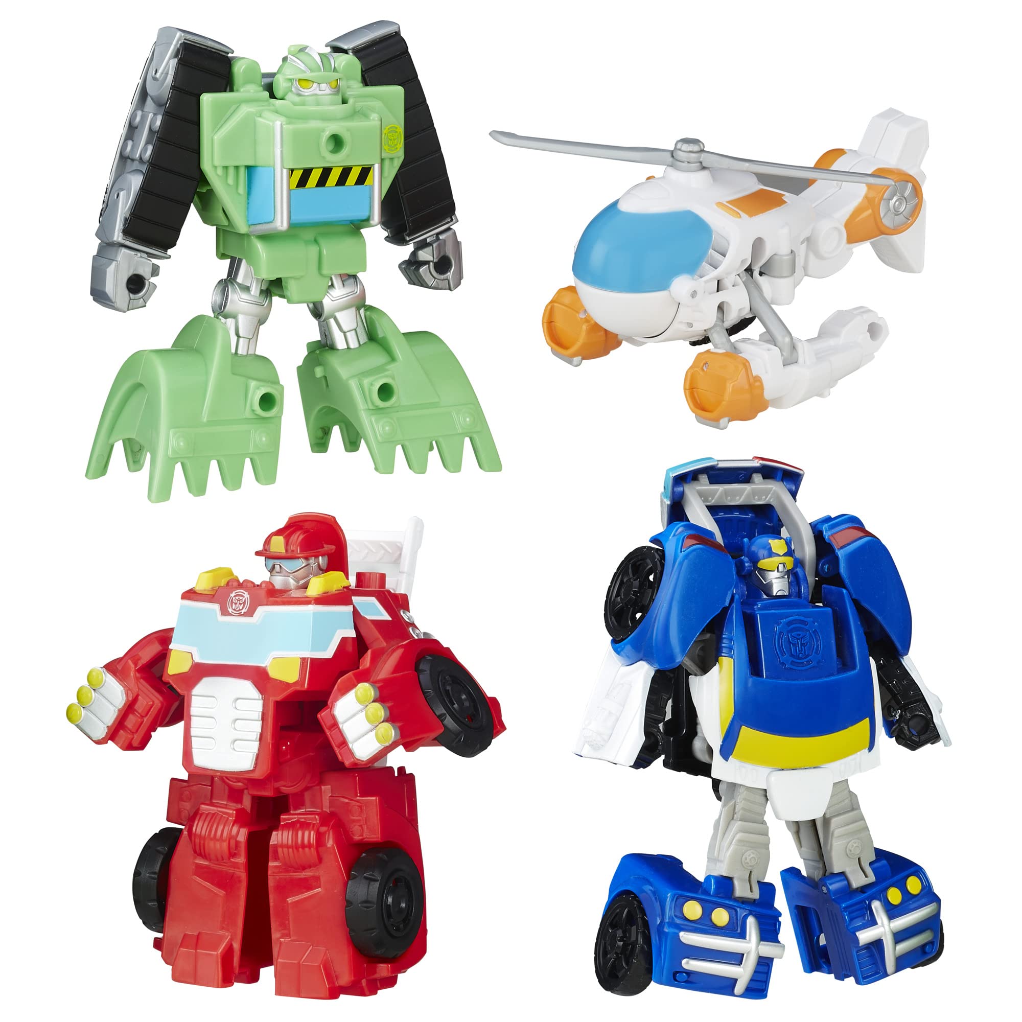 Transformers Rescue Bots Boulder bulldozer mode sparks imaginative rescue play.