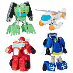 Transformers Rescue Bots Boulder bulldozer mode sparks imaginative rescue play.