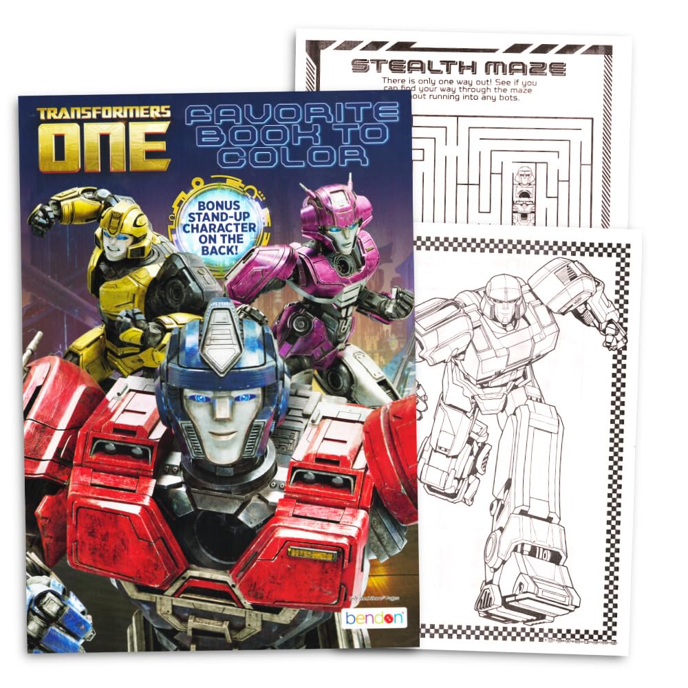 Transformers Rescue Bots coloring and activity books open showing games and mazes for kids