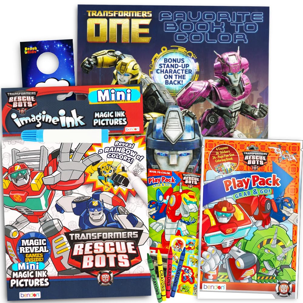 Transformers Rescue Bots coloring and activity super set packaging, ideal party favors for Rescue Bots fans