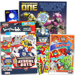 Transformers Rescue Bots coloring and activity super set packaging, ideal party favors for Rescue Bots fans