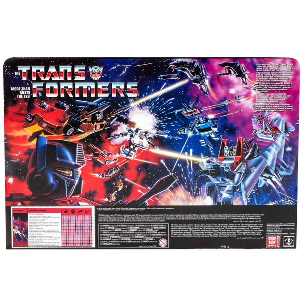 Retro packaging evokes classic Transformers collectibles while displaying on shelves