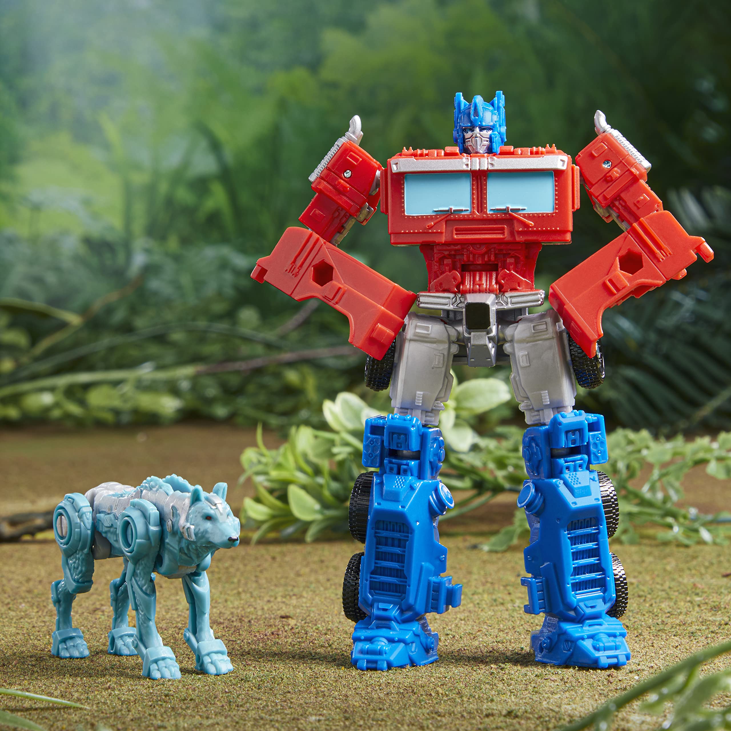 Transformers Rise of the Beasts Optimus Prime in dynamic pose for epic battles