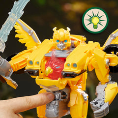 Transformers Beast-Mode Bumblebee lights and sounds enhance action moments during play.