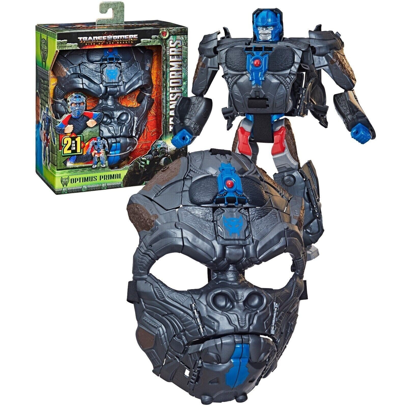 Transformers Optimus Primal mask-wear mode enables quick, screen-free imaginative play.