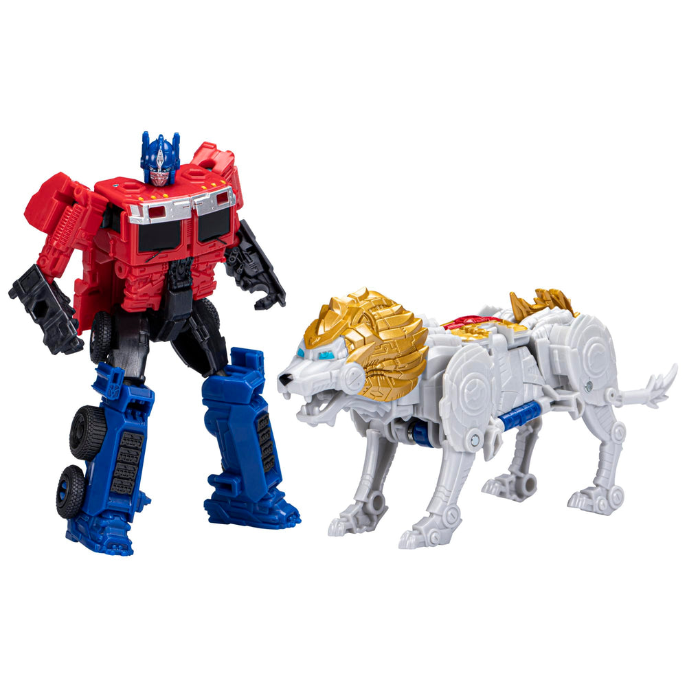 Transformers Optimus Prime and Lionblade in robot form ready for battle