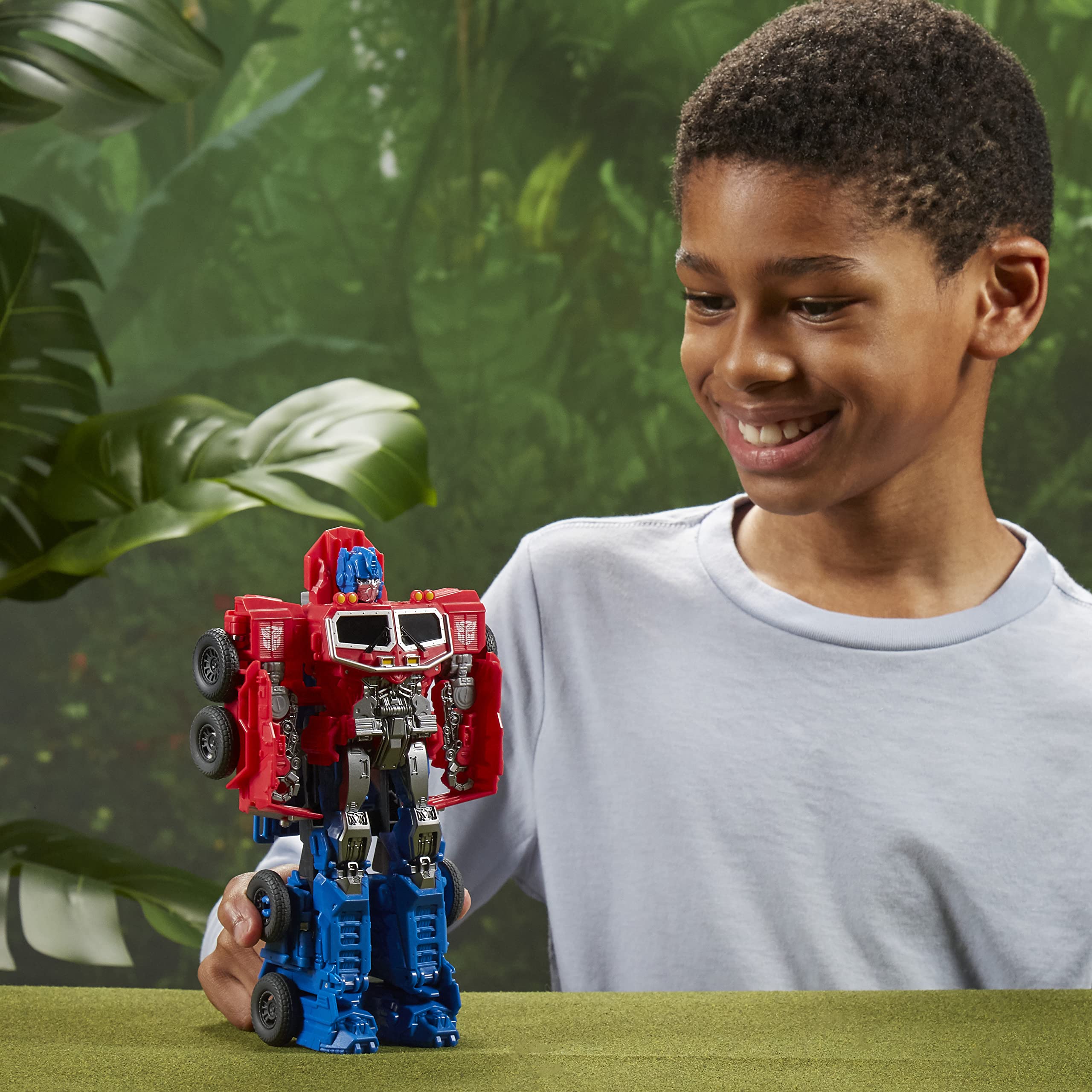 Transformers Rise of the Beasts Optimus Prime alt truck mode for display and storytelling.