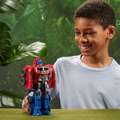 Transformers Rise of the Beasts Optimus Prime alt truck mode for display and storytelling.