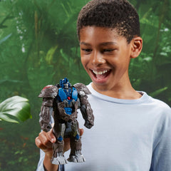 Optimus Primal in a battle-ready robot pose for dynamic display