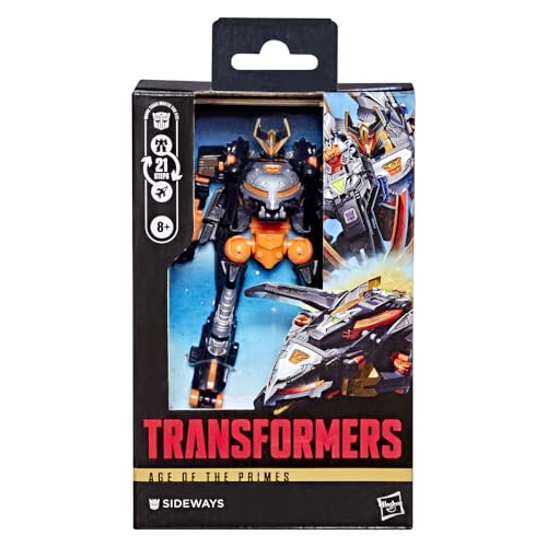 Animation-inspired deco details on the Transformers Sideways figure for collectors.