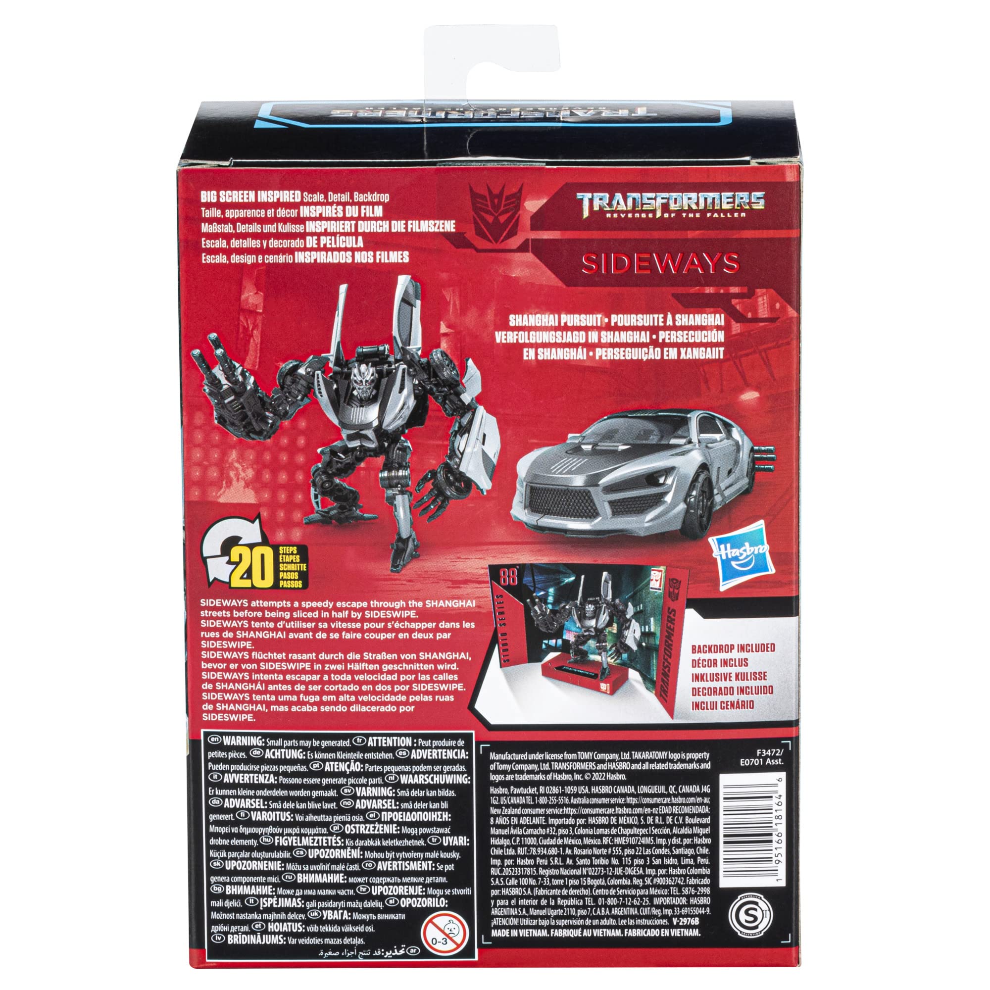 Transformers Sideways blaster accessory enhances action poses and play.