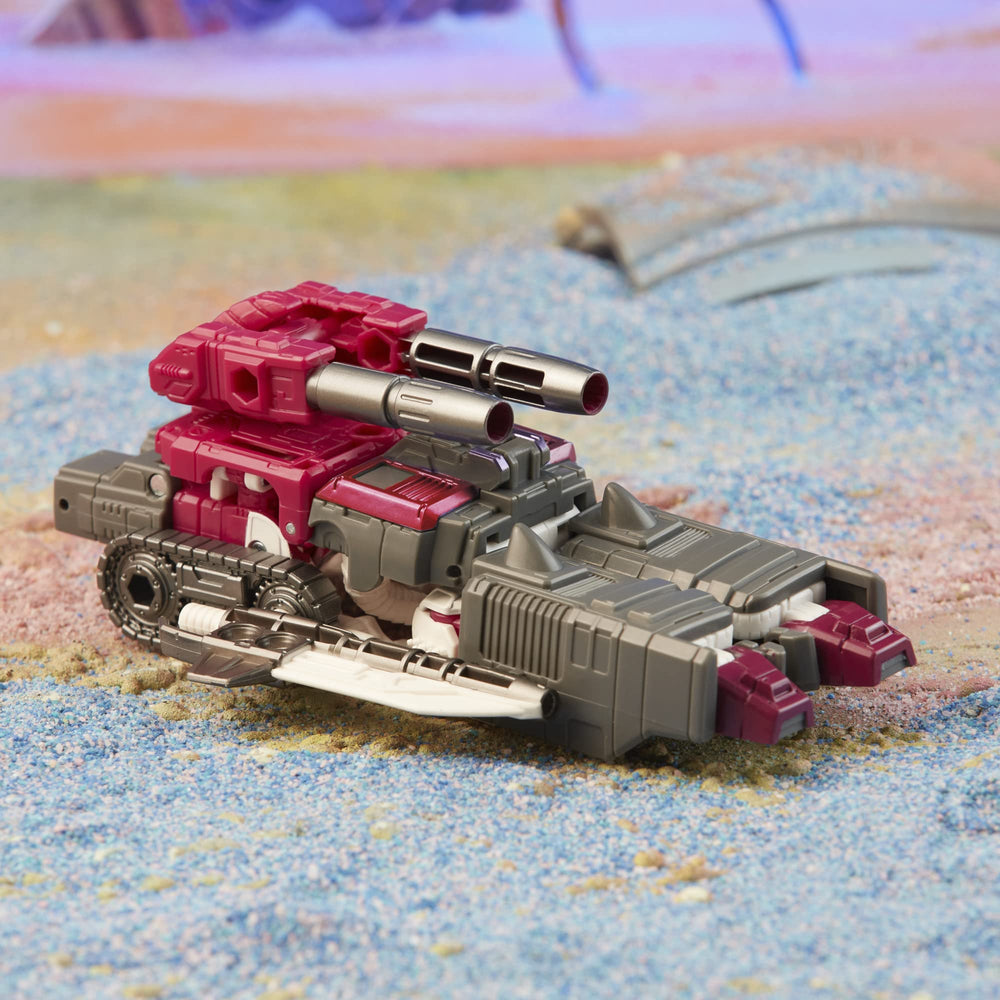 Skullgrin tank mode with pose-ready cannons for dynamic battles.