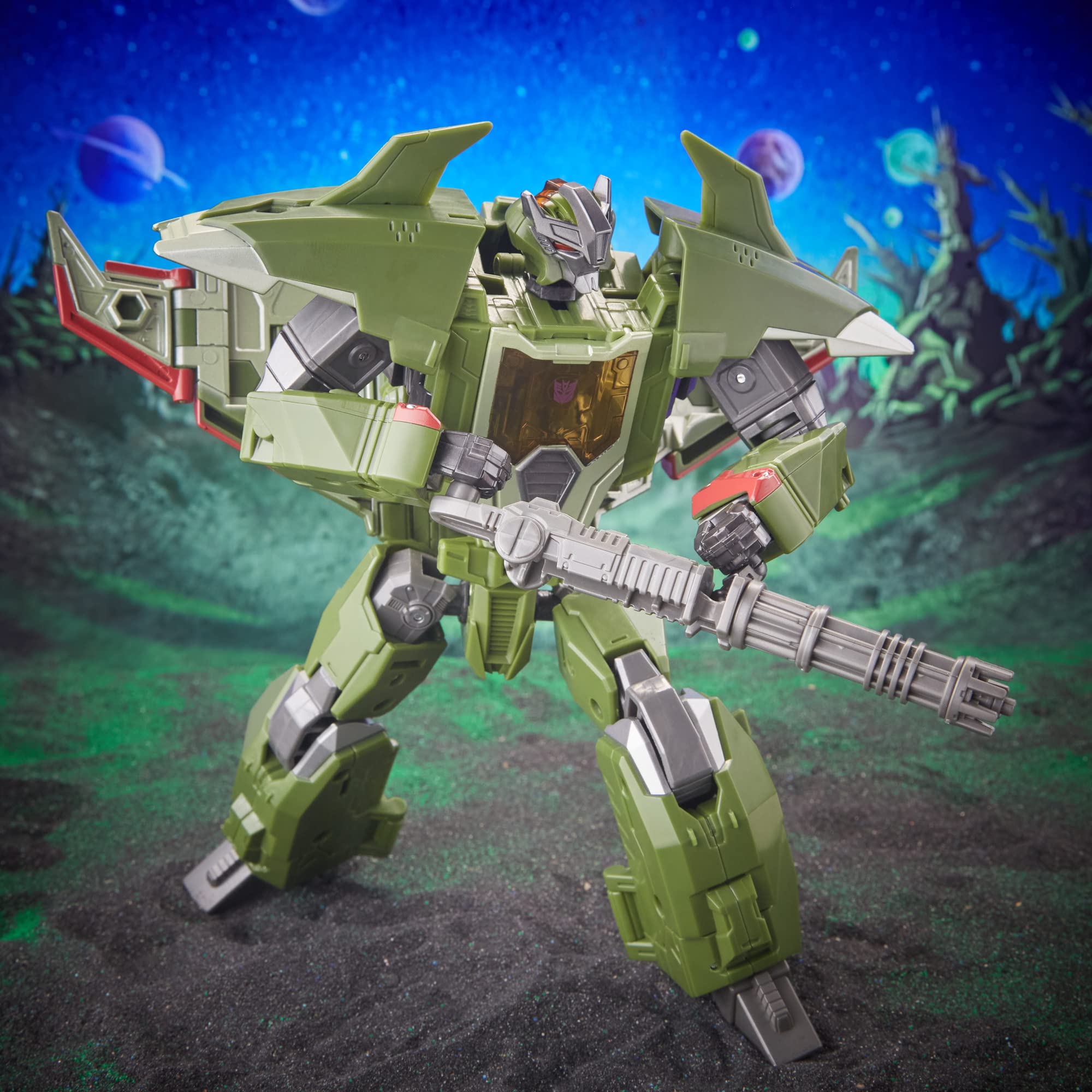 Evo-Fusion lets Skyquake combine blaster and sword into a larger cannon.