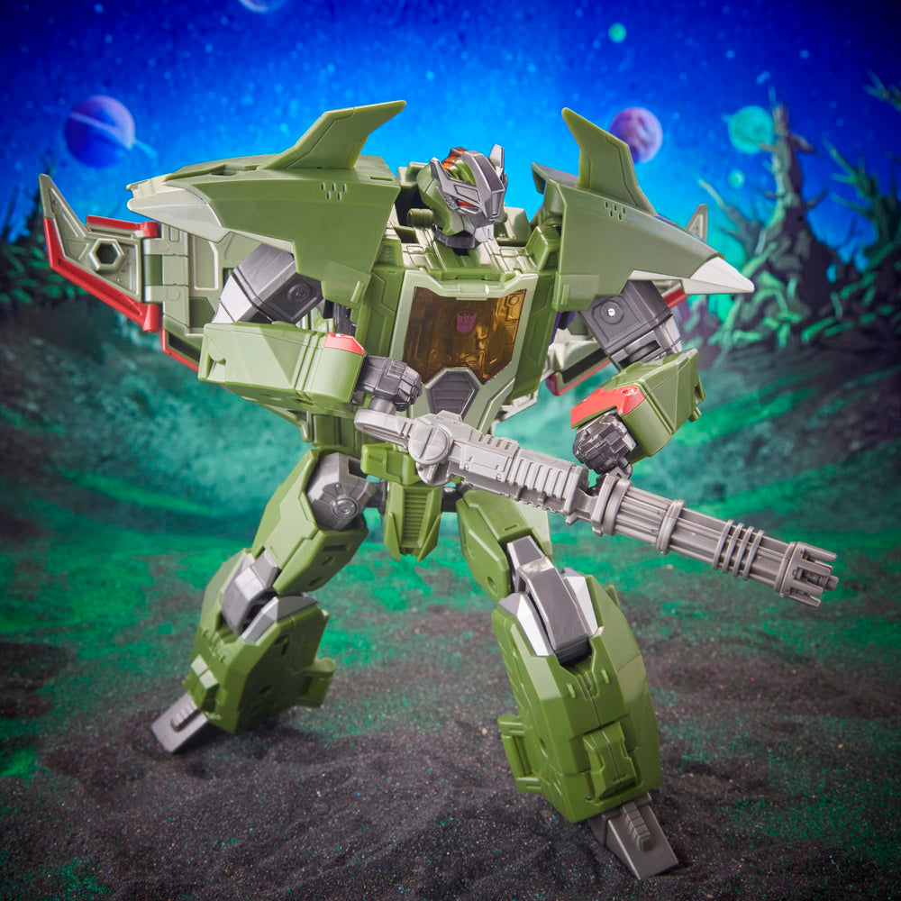 Evo-Fusion lets Skyquake combine blaster and sword into a larger cannon.