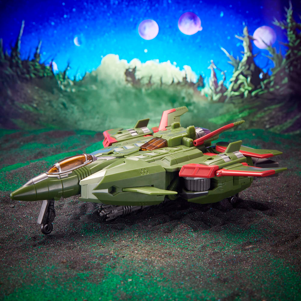 Skyquake jet-top attachment connects with other figures for extended battles.