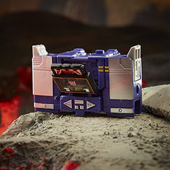 Transformers Soundwave alongside Autobots/Decepticons in an epic battle scene.